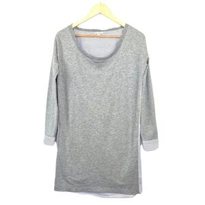 Gap gray sweatshirt dress with striped shirt detail size extra small